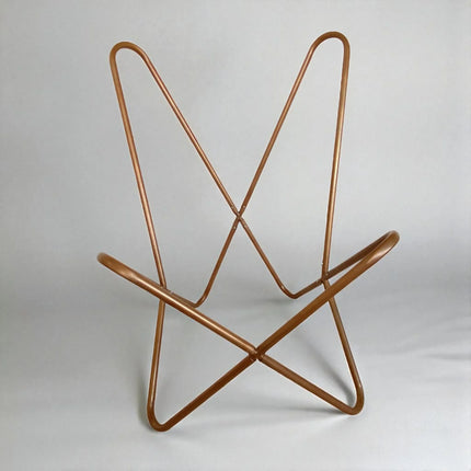 Soft Tan Leather Butterfly Chair Handmade Recliner for Living Room