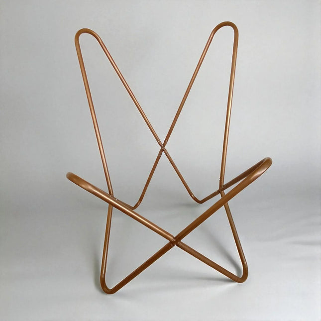 Soft Tan Leather Butterfly Chair Handmade Recliner for Living Room