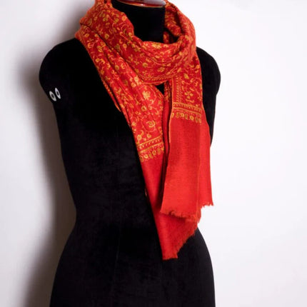 Embroidered Cashmere Shawl Minimalist Floral Himalayan Pashmina