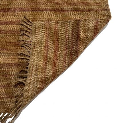 Golden Honey Jute Rug 3'6" x 5'6" ft | Natural Flatweave Area Rug with Tassel Fringe | Ready to Ship