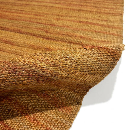 Golden Honey Jute Rug 3'6" x 5'6" ft | Natural Flatweave Area Rug with Tassel Fringe | Ready to Ship