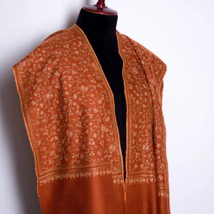 Embroidered Cashmere Shawl Minimalist Floral Himalayan Pashmina