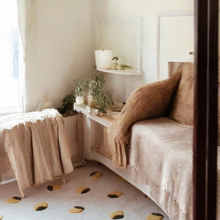 Hand Tufted Wool Lemon Rug: Yellow & Green Nursery Decor