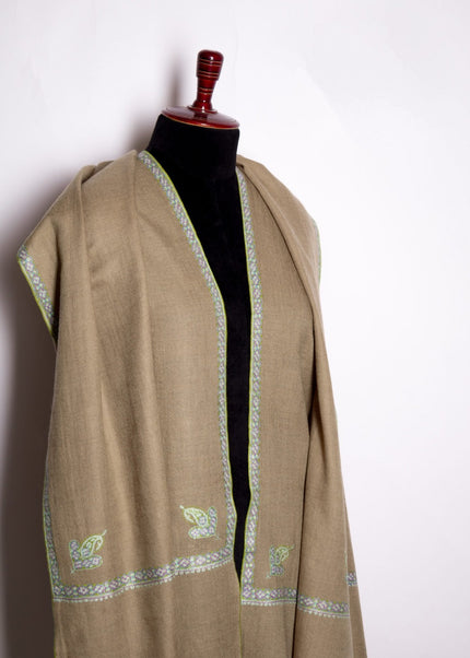 Handwoven Cashmere Shawl Colorful Floral Embroidered Wrap
