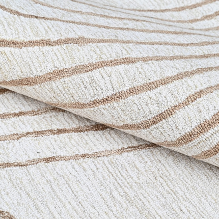 Beige & Brown Wool Rug – Modern Topographic Hand Tufted Carpet