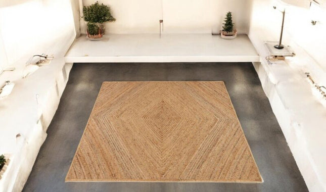 Plain Natural Jute Hand braided Rug for Living Room