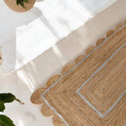Silver Scallop Jute Rug