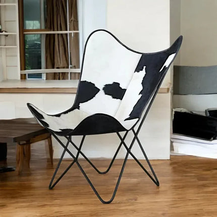 Handmade Cowhide Leather Butterfly Chair Stylish & Durable Comfort Recliner