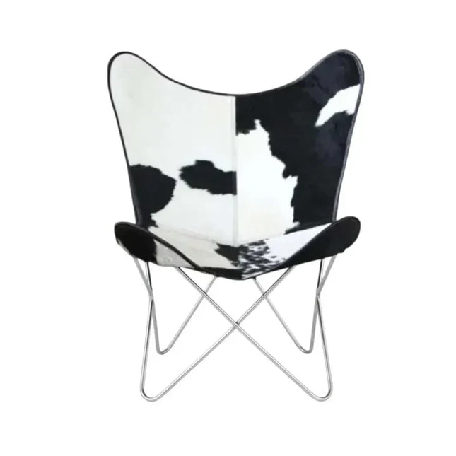 Handmade Cowhide Leather Butterfly Chair Stylish & Durable Comfort Recliner