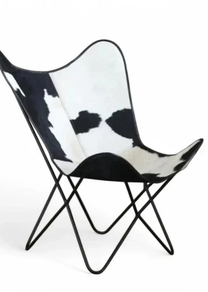 Handmade Cowhide Leather Butterfly Chair Stylish & Durable Comfort Recliner