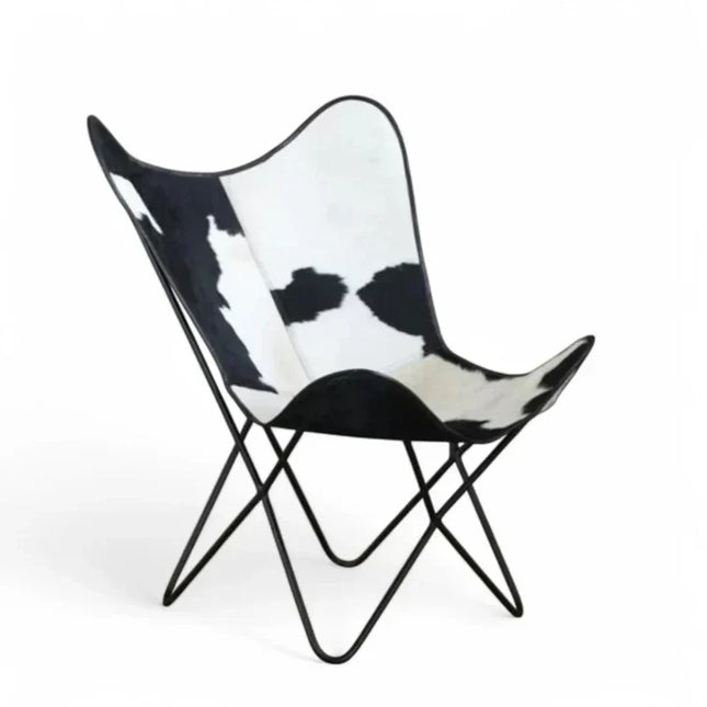 Handmade Cowhide Leather Butterfly Chair Stylish & Durable Comfort Recliner