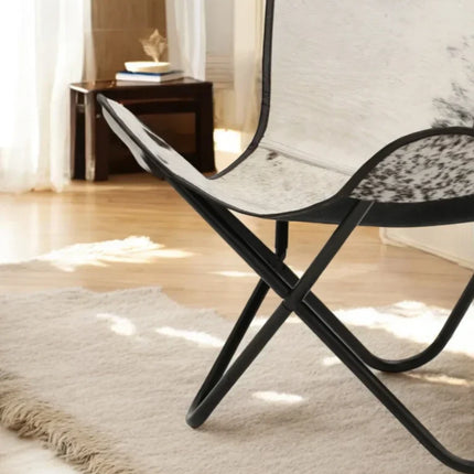 Hairon Leather Butterfly Chair Handmade Luxury Recliner for Your Living Space