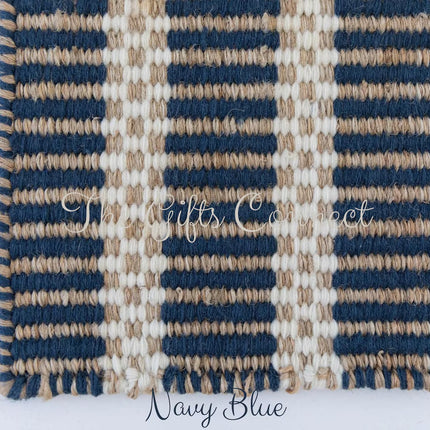 Bohemian Wool Jute Handwoven Natural Reversible Area Rug