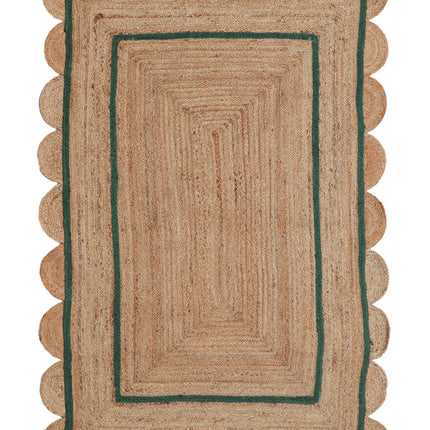 Custom Jute Scallop Rug: Handmade Boho Area Rug