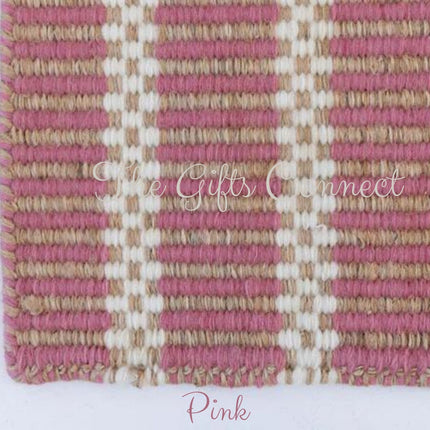 Bohemian Wool Jute Handwoven Natural Reversible Area Rug