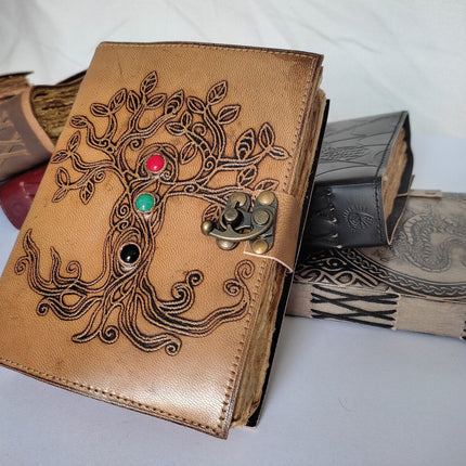 Celtic Grimoire Tree Of Life Leather Journal