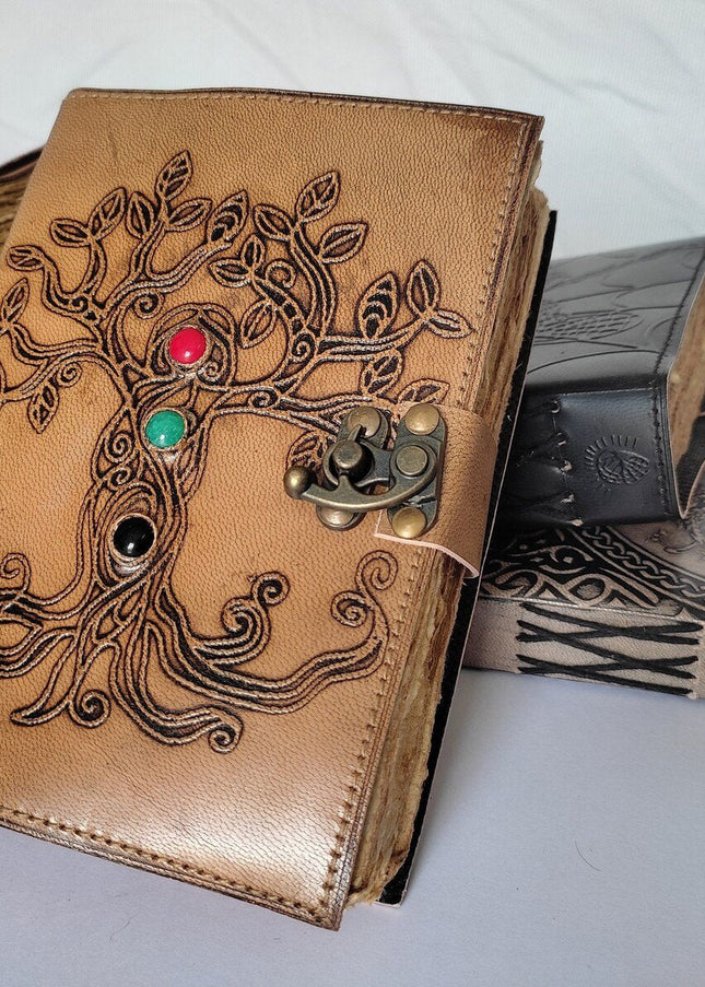 Celtic Grimoire Tree Of Life Leather Journal