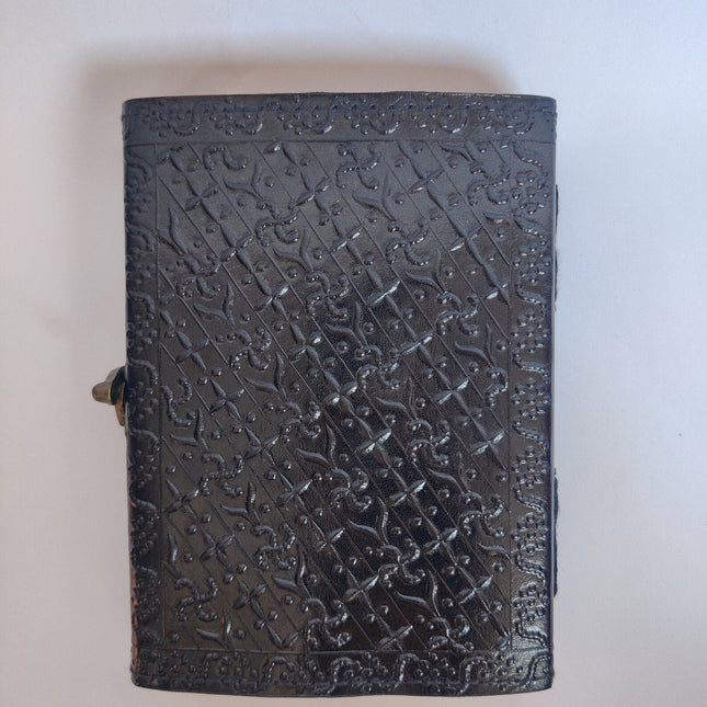 Handmade Wolf Lapis Stone Leather Journal