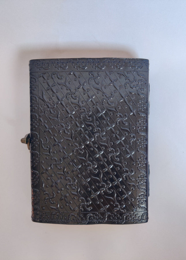 Handmade Wolf Lapis Stone Leather Journal