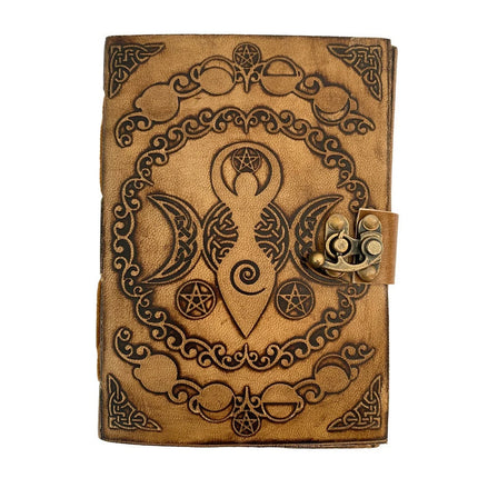 Triple Moon Goddess Leather Journal