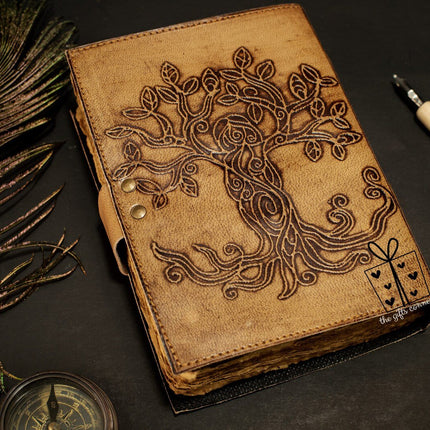 Celtic Grimoire Tree Of Life Leather Journal