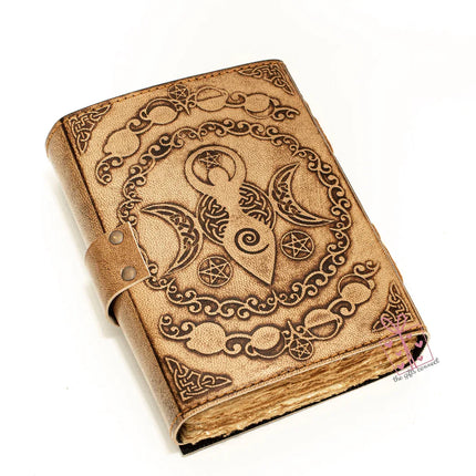 Triple Moon Goddess Leather Journal
