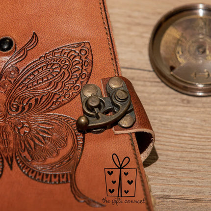 Butterfly Embossed Leather Journal