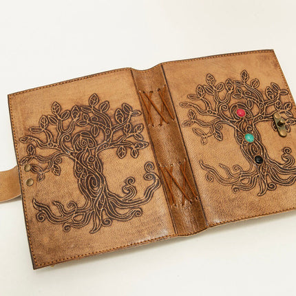 Celtic Grimoire Tree Of Life Leather Journal