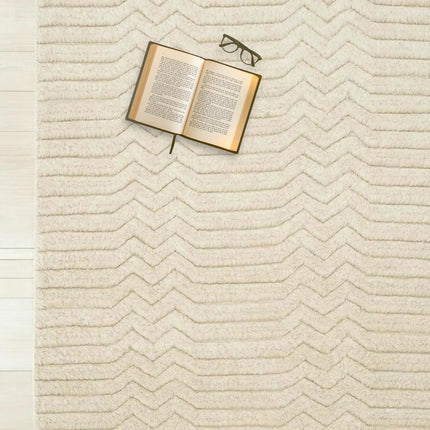 Geometric Wool Hand Tufted High-Low Zigzag Modern Carpet