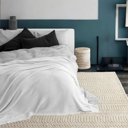 Geometric Wool Hand Tufted High-Low Zigzag Modern Carpet