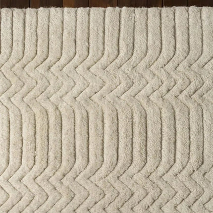 Geometric Wool Hand Tufted High-Low Zigzag Modern Carpet
