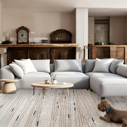 Hand Tufted Modern Striped Wool Rug for Living Room, Elegant Carpet For Stylish Decor, Soft Area Rug