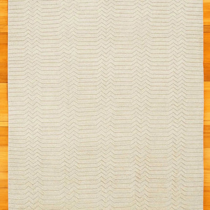 Geometric Wool Hand Tufted High-Low Zigzag Modern Carpet