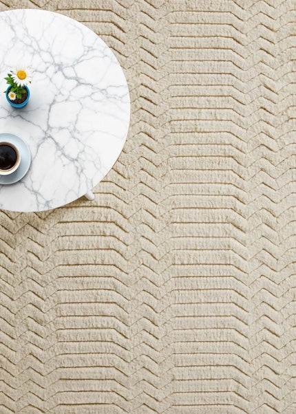 Geometric Wool Hand Tufted High-Low Zigzag Modern Carpet