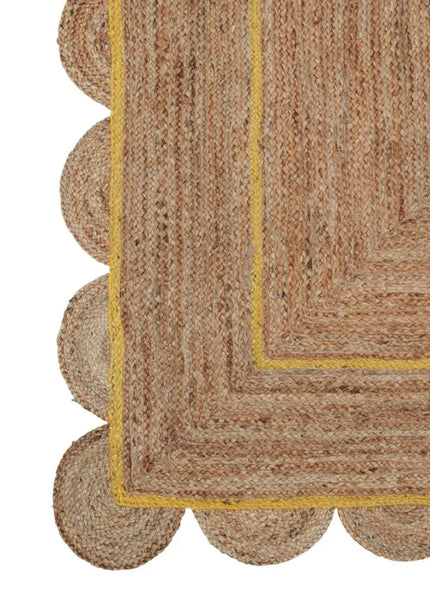 Yellow Scallop Jute Rug