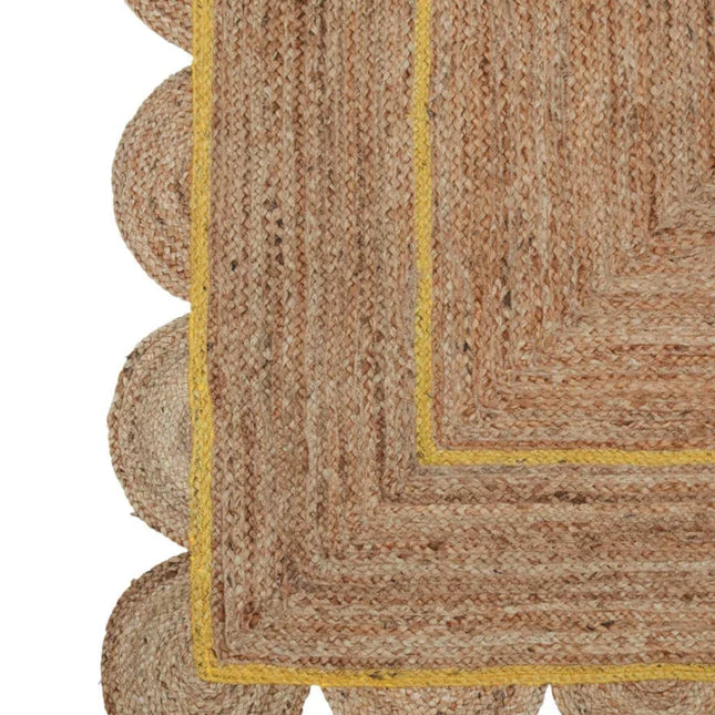 Yellow Scallop Jute Rug