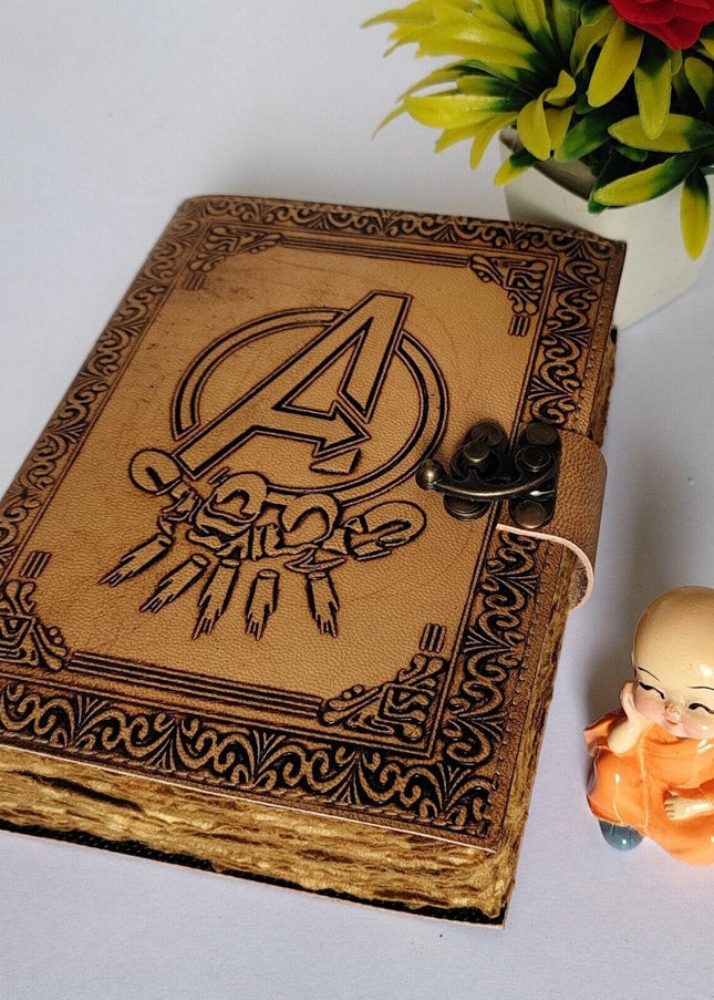Avengers Logo Embossed Leather Notebook
