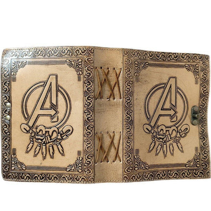 Avengers Logo Embossed Leather Notebook