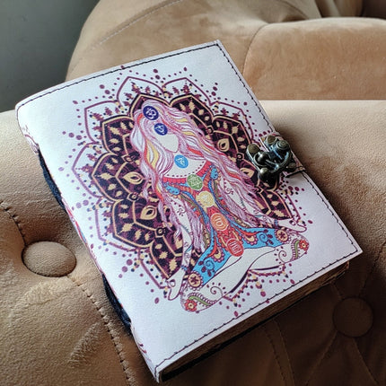 Witch Goddess Leather Journal – Seven Chakra Refillable Notebook