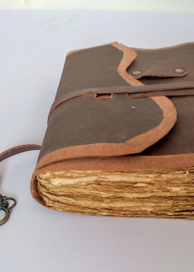 Antique Key Leather Journal, Refillable Travel Notebook