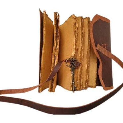 Antique Key Leather Journal, Refillable Travel Notebook