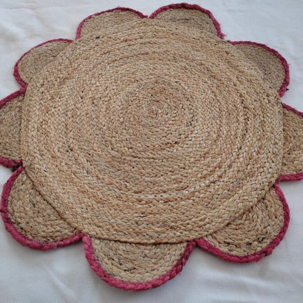 Natural Scallop Round Handmade Jute Rug