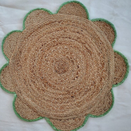 Natural Scallop Round Handmade Jute Rug