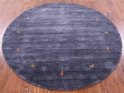 Round Gabbeh Hand Knotted Wool Area Rug