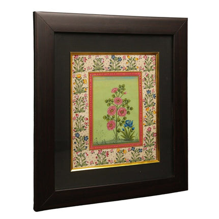 Traditional Mughal Shaili Flower Painting For Wall Decor