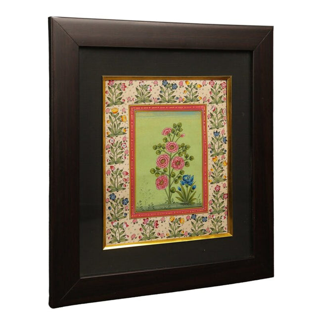 Traditional Mughal Shaili Flower Painting For Wall Decor