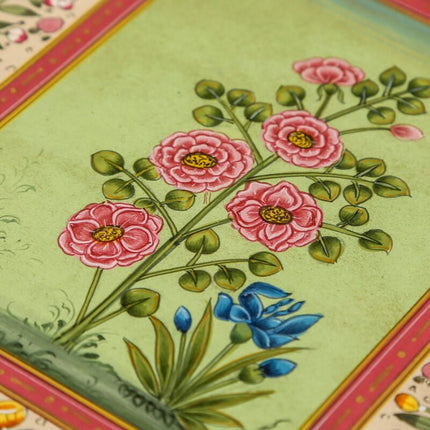 Traditional Mughal Shaili Flower Painting For Wall Decor