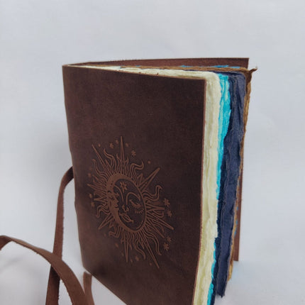 Handmade Sun &amp; Moon Leather Journal