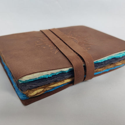 Handmade Sun &amp; Moon Leather Journal