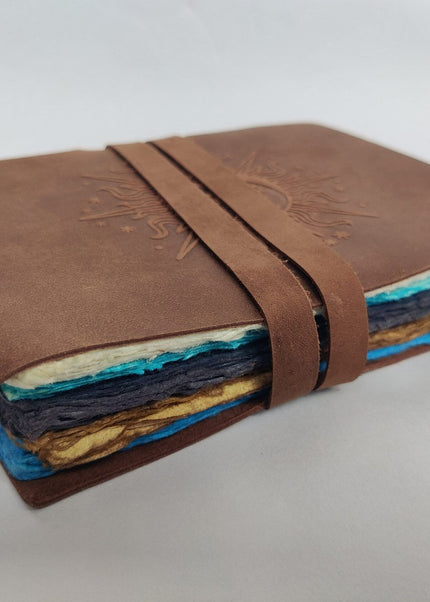 Handmade Sun & Moon Leather Journal